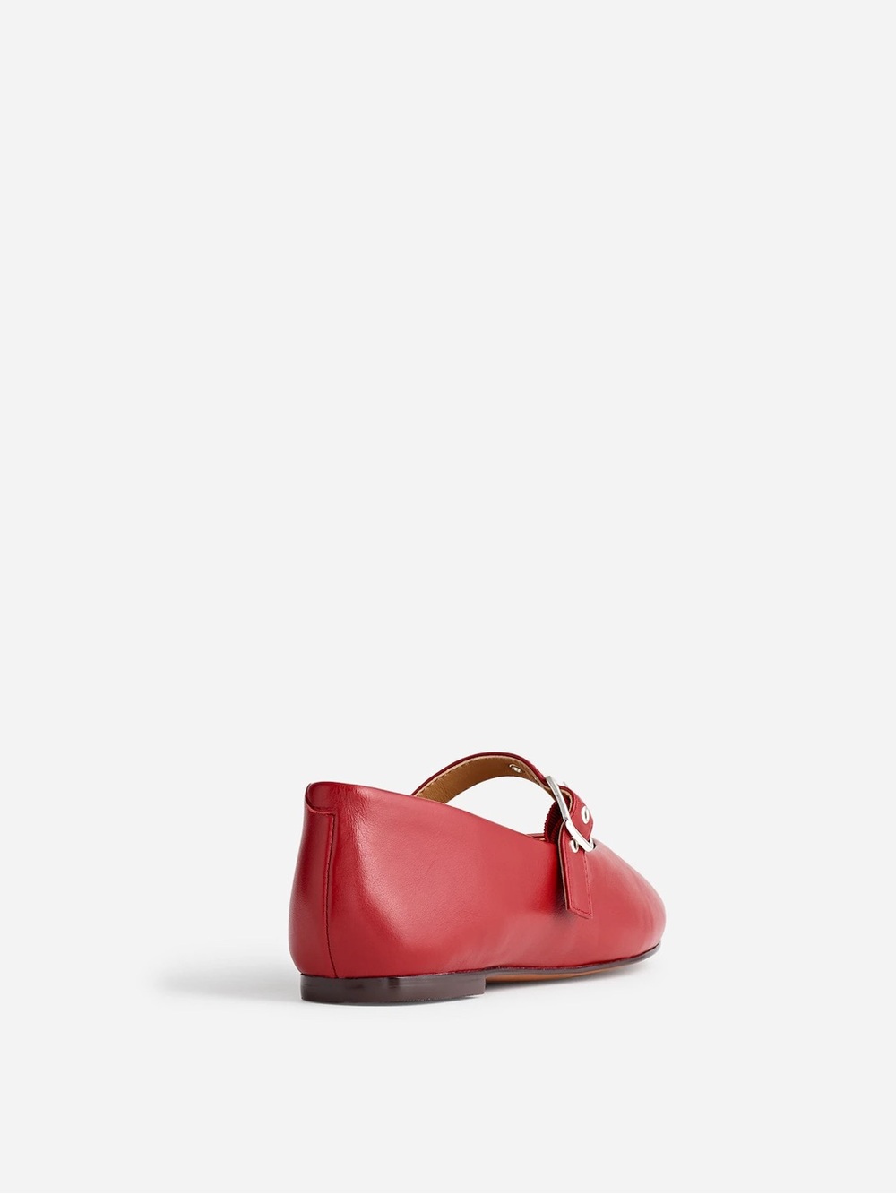 Madewell The Remy Mary Jane Flat in Ruby Port Red Leather Size 6 - Picture 3 of 10